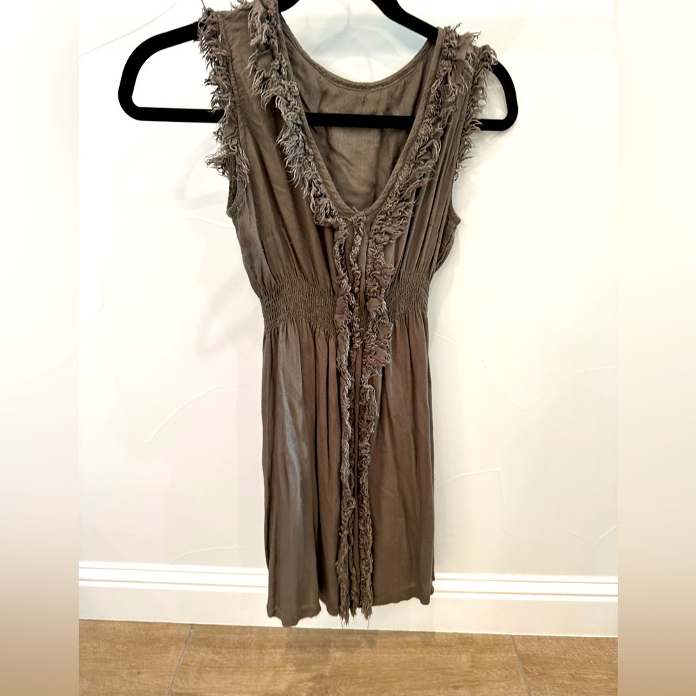 Brown Ruffle Boutique Dress - Small - Picture 3 of 6